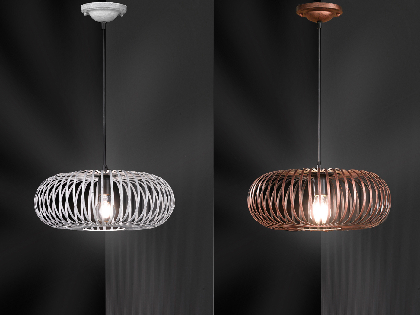 Coole Pendelleuchten aus Metallstreifen oval geformt, schöne Lampen für